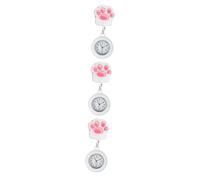 DEARMAMY 3pezzi Orologio Clip e Medici Orologio Da Tasca Elegante Bianco Con Quadrante Facile Lettura e Leggero Per Uso Quotidiano