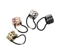 DEARMAMY 4 Pezzi Accessori Per Coperino Circle Dei Cravatte Per i Per Le Donne Nastri Per Coda Di Cavallo Strass Gemme Polsini Per Lega