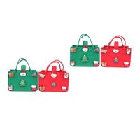 DEARMAMY 4 Pezzi Borse Natalizie in Sacchetti per Regali Xmas Buste per Caramelle e Decorazioni Festive e Riutilizzabili