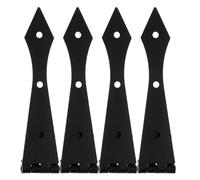 DEARMAMY 4 pezzi Cerniere Pesanti per Porte da Fienile Design Freccia Decorativa Nera Cerniere Metallo Resistenti per Cancelli e Depositi Apertura Liscia e Sicura