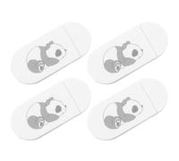DEARMAMY 4 Pezzi Copri Webcam Scorrevole Panda Bianco in ABS | Protezione Privacy, Facile da Usare, Previene Sguardi Indiscreti, Design Compatto per Schermi e Dispositivi