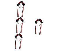 DEARMAMY 4 pezzi Fascia Halloween con Teschio e Rosse Copricapo Sposa Party Cerchietto Costume Cosplay per e Mascherata