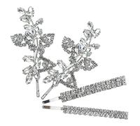 DEARMAMY 4 Pezzi Forcina Di Cristallo Matrimonio Per La Sposa Nozze Essere Ballo Studentesco Accessori Per Da Sposa Per Le Spose Nuziale Parà Elegante Clip Molletta Strass