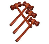 DEARMAMY 4 pezzi Martelletto Giudice in Legno Giocattolo per Accessorio per Giochi di Ruolo Martello da Tribunale e Asta con Liscio Sicuro Regalo per Piccoli Avvocati e Aste