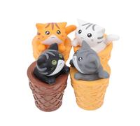 DEARMAMY 4 pezzi Miniature Ice Cat PVC Ornaments For Gardening Micro Landscape Small Cute Decorations For Home Bonsai And Office Display -ready Colore Casuale Colore Casuale
