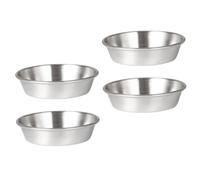 DEARMAMY 4 pezzi Piatti Antipasto in Acciaio Resistenti e Versatili per Salse e Condimenti per Cucina Ristorante Bbq e Picnic