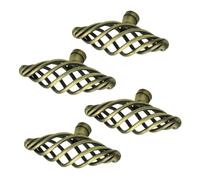 DEARMAMY 4 Pezzi Pomelli per Mobili in Lega Design Gabbia Uccelli Stile Nordico Manopole per Porta e Cassetto Base Solida Marrone per Armadio e Libreria