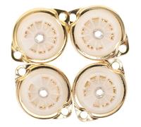 DEARMAMY 4 Pezzi Presa per Tubo Ceramica Oro a 9 Pin Design Portatile e Funzionalità per Minimizzare Interferenze, per Apparecchiature Audio e Progetti Fai da Te
