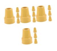 DEARMAMY 4 Set Cuscinetti Per Le Stampelle Coperchi Delle Punte Dei Pali Ispessiti Nero Copri Piedi in Canna Tappetino Per Stampella Gomma Da Cancellare Yellow 4 Pezzi * 4