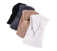 DEARMAMY 4pezzi Fascia per Capelli da Donna Fascia Croce Accessori per Capelli da Donna Fasce Giunture in Nero Beige e Grigio Scuro Realizzata Traspirante e Comoda da Indossare