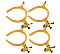DEARMAMY 4pezzi Fascia per Trucco Forma di Giraffa Graziosa Fascia per Capelli per Pulizia Viso Cura Fasce Divertenti Donna Copricapo Feste Maschera Morbida Animali Cartoni Animati