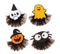 DEARMAMY 4pezzi Fermagli per Capelli di Halloween Graziosi Fermagli per Capelli in Tessuto e Metallo per Feste di Halloween Cosplay Carnevale e Giochi di Ruolo