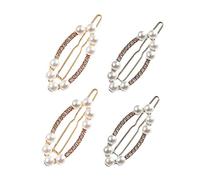 DEARMAMY 4pezzi Fermagli per Capelli Donna Cristalli e Perle Forcine Strass Accessori per Capelli Eleganti Adatti Diverse Occasioni