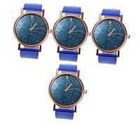 DEARMAMY 4pezzi Orologio Da Polso Donna Silicone Orologio Quarzo Portatile Per Uso Quotidiano e Business Design Elegante e Leggero Cinturino Sostanze Chimiche
