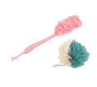 DEARMAMY 4pezzi Pallina Da Doccia Manico Lungo Rete Doccia Detergente Per Corpo Spugna Scrub Pulizia Fondo Rimuove Cellule Morte Morbida e Liscia