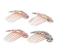 DEARMAMY 4pezzi Pettine Per Floreale Accessori Per in Metallo Pettini Laterali Francesi Per Acconciatura Quotidiana Sposa Clip Per Cristalli Fermaglio Decorativo