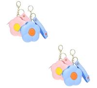 DEARMAMY 4pezzi Portamonete Silicone Forma Di Fiore Chiusura Zip Per Piccole Cose e Accessori Femminili