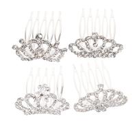 DEARMAMY 4Pezzi Tiara Miniaturizzata Per Corone Con Pettini Accessorio Per Cerimonie e Feste Design Raffinato