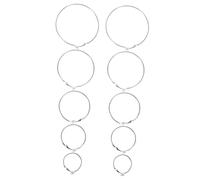 DEARMAMY 5 paia Orecchini Geometrico Minimalista in Metallo Placcato Pendenti Rotondi Esagerati per Donna Versatile Quotidiano
