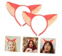 DEARMAMY 5 Pezzi fascia per orecchie di volpe Accessori per da ragazza festa fasce per la testa orecchio di animale di halloween Banca delle orecchie volpi tessuto