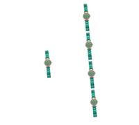 DEARMAMY 5 Pz Orologio Quarzo Con Cinturino in Acciaio I Bambini Guardano Delle Donne Orologio Da Lavoro Orologio Intelligente Per Uomo Reloj Intelligente Arredamento Green