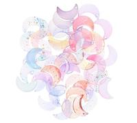 DEARMAMY 50 Pezzi Ciondoli in Vetro per Gioielli Fai, Decorativi | Accessori per Artigianato e Composizioni, Forma Lunare, Parti per Collane, Bracciali, Orecchini, Confezione Colore Casuale