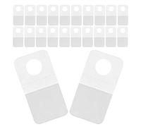 DEARMAMY 500 Pezzi Etichette Adesive Trasparenti con Fori Rotondi Ganci Autoadesivi Resistenti per Espositori Retail Supporti Appendi Prodotti Chiari per Organizzazione Negozio