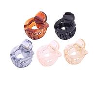 DEARMAMY 5pezzi Fermagli Per Da Donna Di Polpo Mini Fermaglio in Plastica Forcine Per Forcina Per Ragazze e Donne Nero Marrone Grigio Rosa Trasparente