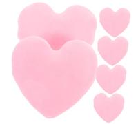 DEARMAMY 6 Pezzi Amo il soffio in polvere inventare spugna mini puff Miscelare arrossire spugnetta per il trucco sbuffo per il trucco delle donne soffio di trucco del cuore flanella rosa
