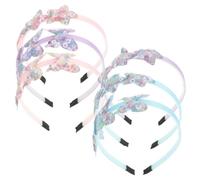 DEARMAMY 6 Pezzi fascia a farfalla con paillettes fasce per spa di compleanno che fa i primi passi fasce glitterate per ragazze fascia per ragazze tessuto