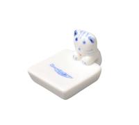 DEARMAMY 6 Pezzi Supporto per Bacchette a Forma di Gatto in Ceramica Bianca | Stile Giapponese Cartoon, Mantiene Tavolo Pulito e Impedisce Rotolamento, Facile da Lavare