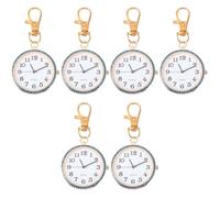 DEARMAMY 6 Pz orologio da tasca orologio digitale per le donne Clip per auto strenna di natale watch puntalini stetofonendoscopio orologio da taschino da infermiera Lega di zinco Golden