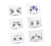 DEARMAMY 6fogli Gioielli Per Viso Adesivi Brillanti Occhi e Adesivi Per Fai Da Te Di Cristallo Diamanti