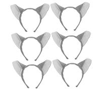 DEARMAMY 6pezzi Cercei per Capelli Orecchie da Lupo per Cosplay di Animali Cercietti per Capelli Orecchie da Lupo Accessori per Feste di Compleanno Cercietti di Animali per Ragazzo