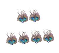 DEARMAMY 6pezzi Fermagli Per Piuma Di Pavo Da Accessori Eleganti Per Donne e Ragazze Clip Leggere Per Cerimonie e Festività Design e Luminoso