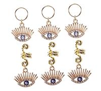 DEARMAMY 6pezzi Perline per Capelli Clip Occhio Malvagio Accessori per Capelli da Pirata Decorazioni per Donne Ciondoli Placcati in Occhio del Male