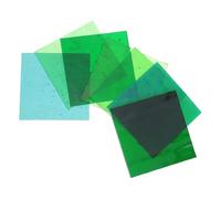 DEARMAMY 7 Pezzi Scaglie di Vetro Fuso Verde 5x5 Cm per Creazione Gioielli Fatti a Mano, Materiale Resistente che Minimizza la Perdita e Previene Rotture, per Microonde