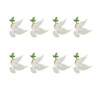 DEARMAMY 8 Pezzi Spilla Colomba in Lega di Zinco, Spilla Decorativa Vintage Bianca, Leggera e Facile da Indossare, per Donne, Celebrazioni e Incontri a Tema Pace