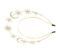 DEARMAMY Accessori Per Con Fascia Dea Copricapo D'oro Bride Headband Diadema D'oro Fascia Con Stelle Di Da Sposa Futura Sposa Corone Nozze Metallo Golden