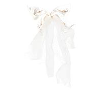 DEARMAMY Accessori Per Con Velo a Farfalla Nappa Arco Copricapo Perni Gioielli Spillo Velo Per Le Spose Ospite Decorazione Venni Addio Al Nubilato Decorazioni Tiara Tessuto Bianca