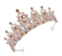 DEARMAMY Accessori Per Da Sposa Diademi Corone Della Sposa Per Il Matrimonio Crown Della Sirena Copricapo Corone Nuziali Per Il Matrimonio Mancare Ritorno a Casa D'oro Strass