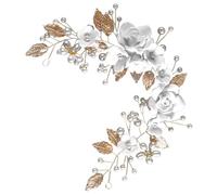 DEARMAMY Accessori per per il copricapo di matrimonio Coperto del matrimonio banchetto rosa fiore Essere vite dei viti per da sposa argilla polimerica D'oro