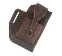 DEARMAMY all'aperto con cerniera borse borsa del portafoglio del telefono Uomo mini kit utensili fanny pack belt bag Borsa di pelle borsa sportiva per cellulare Pelle bovina Coffee