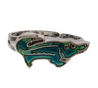 DEARMAMY Anello Dell’umore Che Cambia Colore Resistente in Resina e Lega, Anello Di Variazione Della Temperatura Unisex Per Donne e Uomini, Accessorio Leggero Per Feste a Tema e Halloween