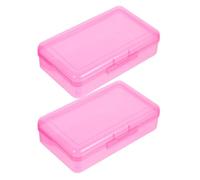 DEARMAMY Astuccio Grande Capacità Plastico Rosa Rettangolare 2 Pezzi