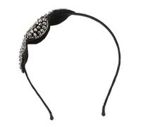 DEARMAMY Banda Per Retrò Di Strass Accessorio Mamma Mer Ballo Studentesco Nuziale Rosa Cerchio Per Impreziosito Copricapo Da Sposa Per La Sposa Resina Black