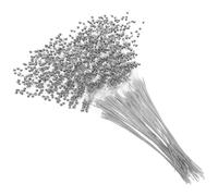 DEARMAMY Bastoncini di Perle in Plastica Argento 100 Pezzi per Decorazioni Fai da Te Bouquet da Sposa Realistiche per Matrimonio e Festa
