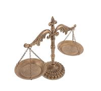 DEARMAMY Bilancia Decorativa in Metallo Ornamento da Scrivania in Ferro Battuto Arredamento per Soggiorno e Studio Legale Simbolo di Giustizia Base Robusta