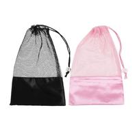 DEARMAMY Borsa per Scarpe da Ballo in Rete Coulisse 2 Pezzi, Custodia Ventilata Leggera per Scarpette da Balletto, Organizer Portatile per Danza, Prove, Saggi e Viaggi