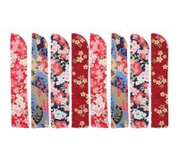 DEARMAMY Borsa Porta Ventaglio Pieghevole in Stile Giapponese 8 Pezzi, Custodia Protettiva di Seta, Sacchetto Compatto Portaoggetti per Ventagli Portatili e Feste